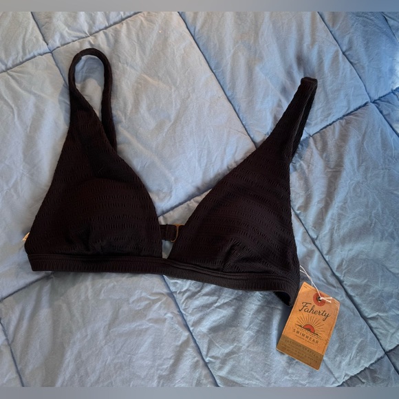 Faherty Rimini Black Triangle Bikini Top -NEW Size Medium - Picture 4 of 10